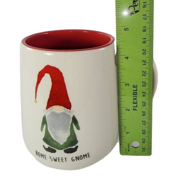 DEI Christmas Gnome Home Sweet Gnome Coffee Mug Holidays Santa Cup Red Inside - Picture 8 of 8